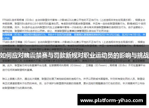 如何应对魏震禁赛与罚款新规对职业运动员的影响与挑战